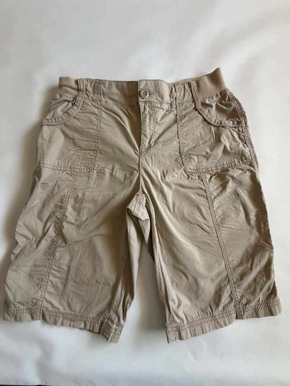 Style & Co Khaki Cargo Bermuda Shorts Womens Size 10 Cotton Casual Y2K
